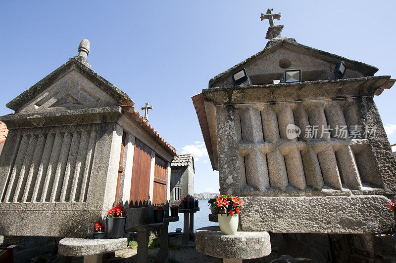 在Combarro, ria de Pontevedra, Galicia，西班牙